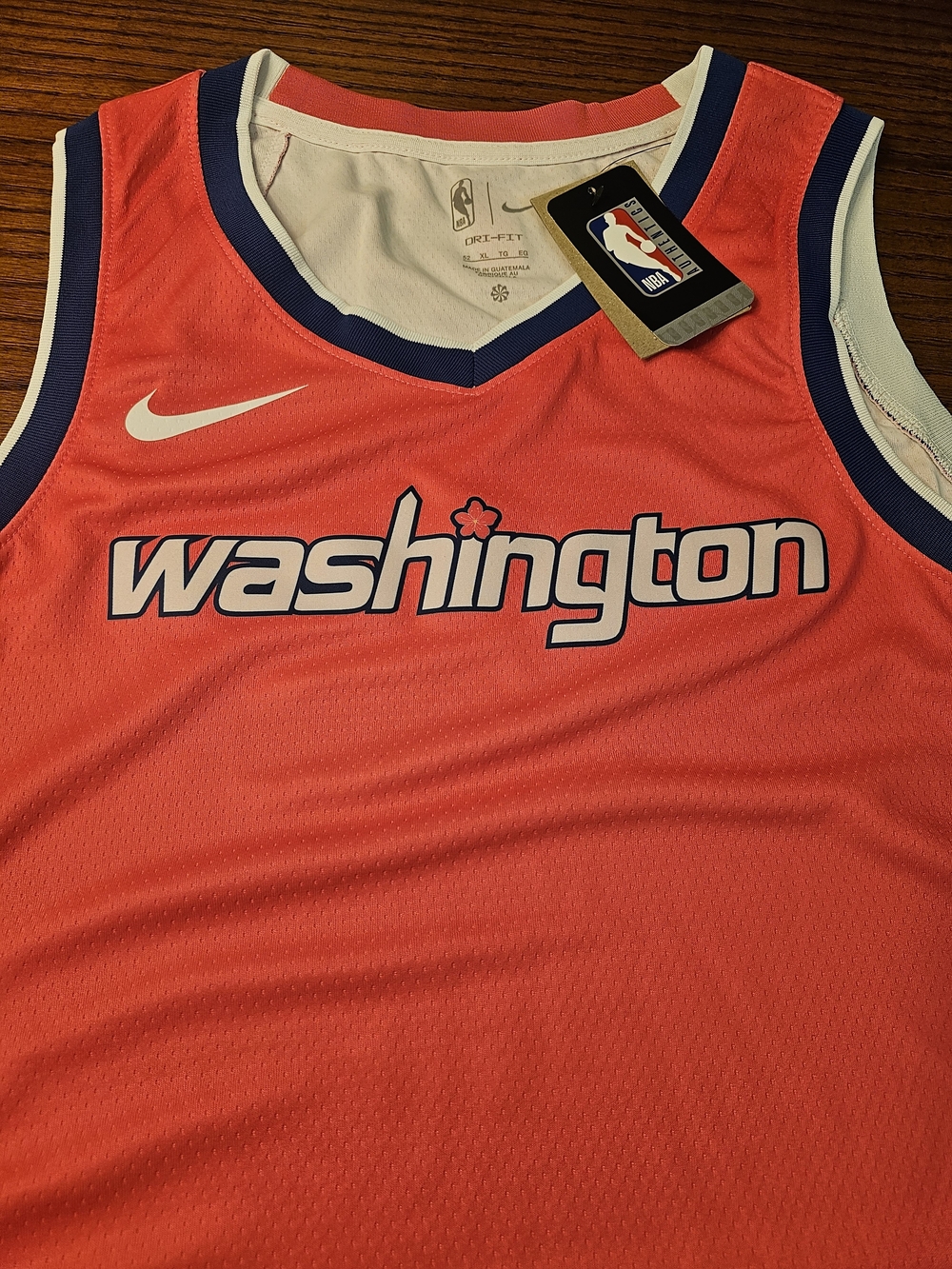 Nike Washington Coral Pink Basketball Jersey with Navy Trim